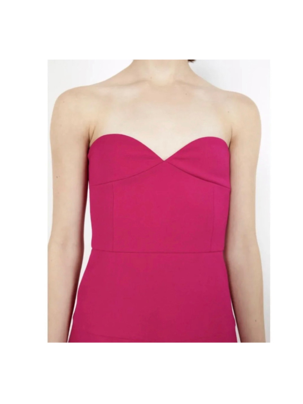 ZARA WOMAN BUSTIER MIDI BUSTIER DRESS Strapless FUCHSIA HOT PINK size XS - Picture 8 of 15